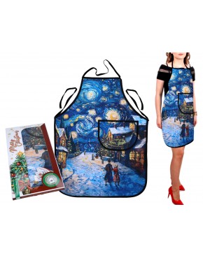 Fartuszek kuchenny - inspirowany malarstwem van Gogha, Świąteczna noc pod gwiazdami (CARMANI) 023-6918