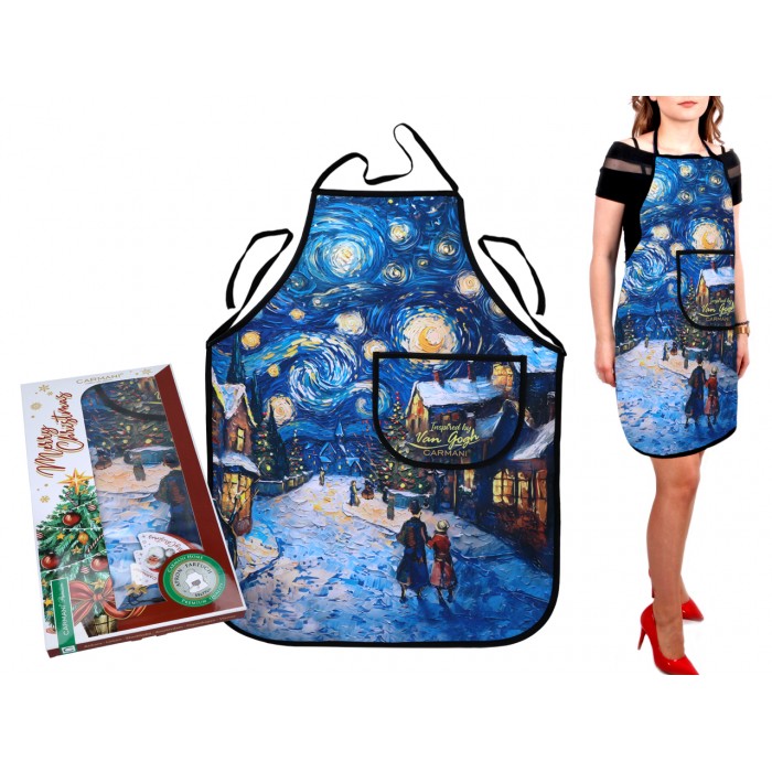 Fartuszek kuchenny - inspirowany malarstwem van Gogha, Świąteczna noc pod gwiazdami (CARMANI) 023-6918