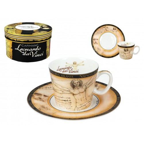 Filiżanka espresso - L. da Vinci, Człowiek Witruwiański (CARMANI) 032-0750