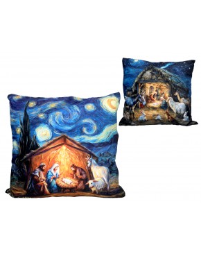 Poduszka z wypełnieniem/suwak - insp. malarstwem van Gogha, Boże Narodzenie (CARMANI) 023-8953