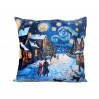 Poduszka z wypełnieniem/suwak - insp. malarstwem van Gogha, Świąteczna noc pod gwiazdami (CARMANI) 023-8950