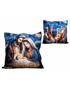 Poduszka z wypełnieniem/suwak - insp. malarstwem van Gogha, Boże Narodzenie (CARMANI) 023-8952