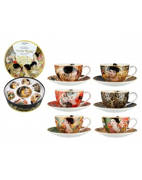 Kpl. 6 filiżanek w okrągłym pudełku - G. Klimt (CARMANI) 532-8403