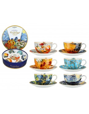 Kpl. 6 filiżanek w okrągłym pudełku - V. van Gogh (CARMANI) 830-8403