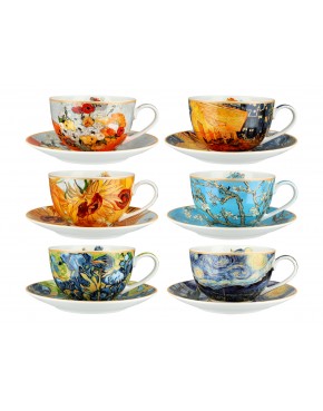 Kpl. 6 filiżanek w okrągłym pudełku - V. van Gogh (CARMANI) 830-8403