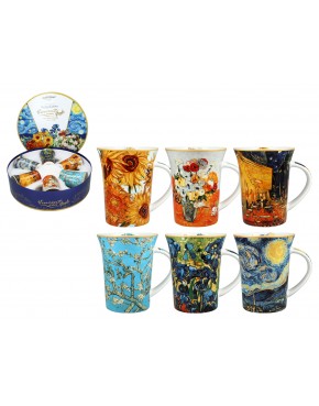 Kpl. 6 kubków w okrągłym pudełku - V. van Gogh (CARMANI) 830-8401