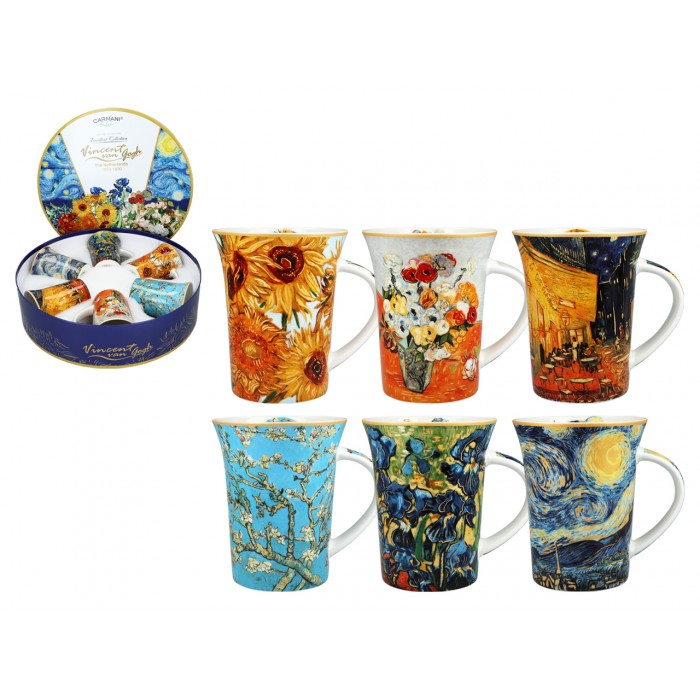 Kpl. 6 kubków w okrągłym pudełku - V. van Gogh (CARMANI) 830-8401