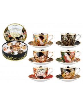 Kpl. 6 filiżanek espresso w okrągłym pudełku - G. Klimt (CARMANI) 532-8405