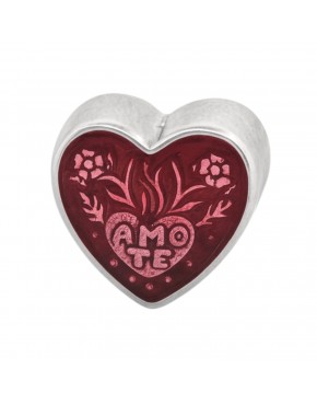 Charms serce z napisem AMO TE CH111
