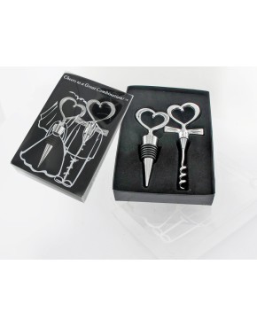 Kpl. otwieracz i korek do wina - pełny metal 125-0001