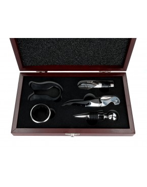 Kpl. do otwierania wina w drewnianym pudełku (5 elementy) 125-0042