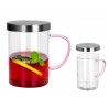 Kubek szklan z podwójnymi ściankami i przykrywką 703-4731
