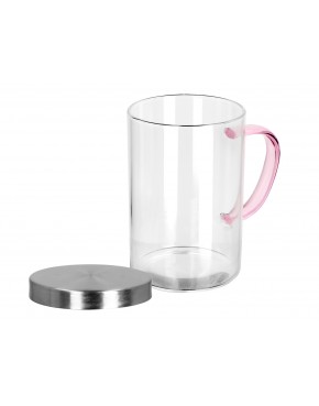 Kubek szklan z podwójnymi ściankami i przykrywką 703-4731