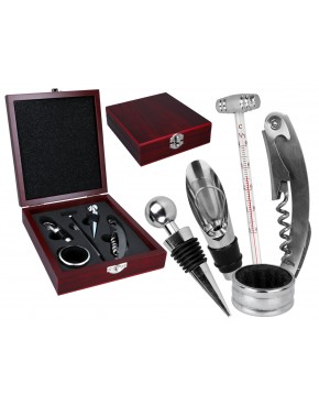 Kpl. do otwierania wina w drewnianym pudełku (5 elementy) 125-0092