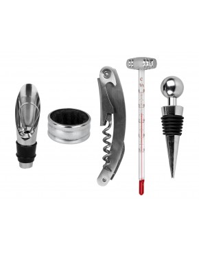 Kpl. do otwierania wina w drewnianym pudełku (5 elementy) 125-0092