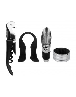 Kpl. do otwierania wina w drewnianym pudełku (4 elementy) 125-0090