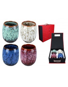 Kpl. 4 kubków ceramicznych w pudełku prezentowym 703-4455