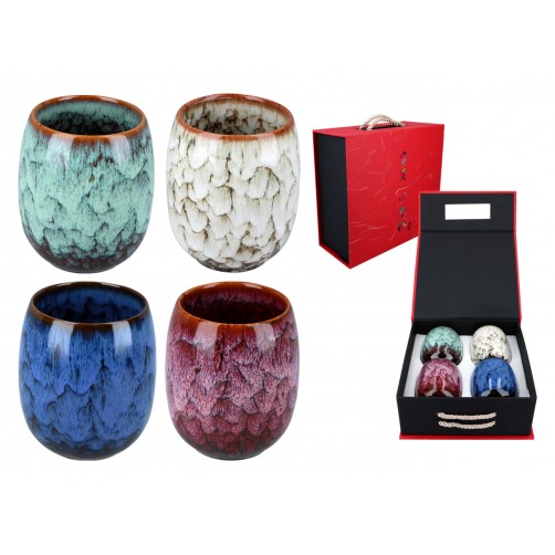 Kpl. 4 kubków ceramicznych w pudełku prezentowym 703-4455