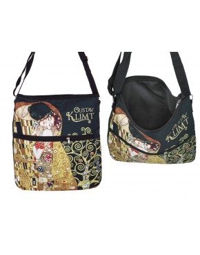 Torebka z suwakiem i paskiem na ramię - G. Klimt, Pocałunek (CARMANI) 021-0221