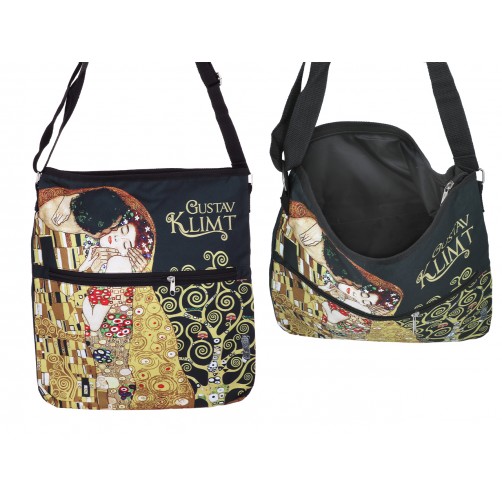 Torebka z suwakiem i paskiem na ramię - G. Klimt, Pocałunek (CARMANI) 021-0221