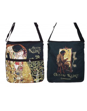 Torebka z suwakiem i paskiem na ramię - G. Klimt, Pocałunek (CARMANI) 021-0221