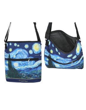 Torebka z suwakiem i paskiem na ramię - V. van Gogh, Gwiaździsta Noc (CARMANI) 021-0205