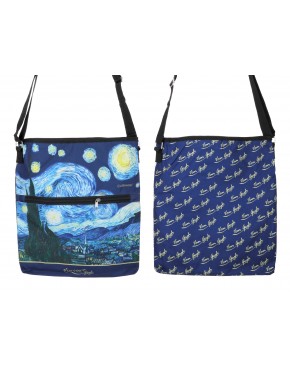 Torebka z suwakiem i paskiem na ramię - V. van Gogh, Gwiaździsta Noc (CARMANI) 021-0205