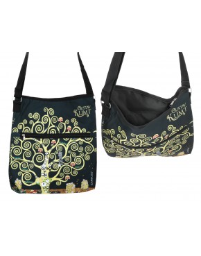 Torebka z suwakiem i paskiem na ramię - G. Klimt, Drzewo życia (CARMANI) 021-0222