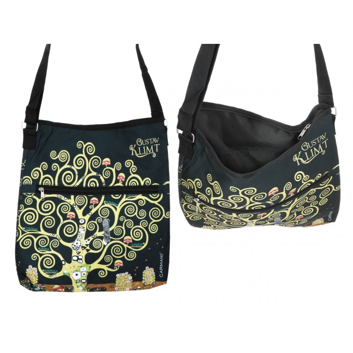 Torebka z suwakiem i paskiem na ramię - G. Klimt, Drzewo życia (CARMANI) 021-0222
