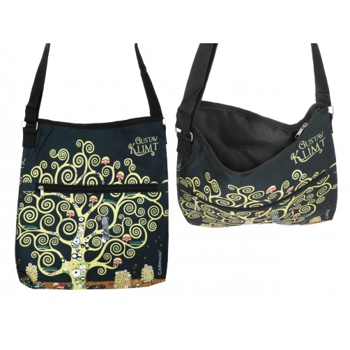 Torebka z suwakiem i paskiem na ramię - G. Klimt, Drzewo życia (CARMANI) 021-0222