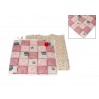 Poduszka na krzesełko - motyw kwadracików z koronką 021-1036