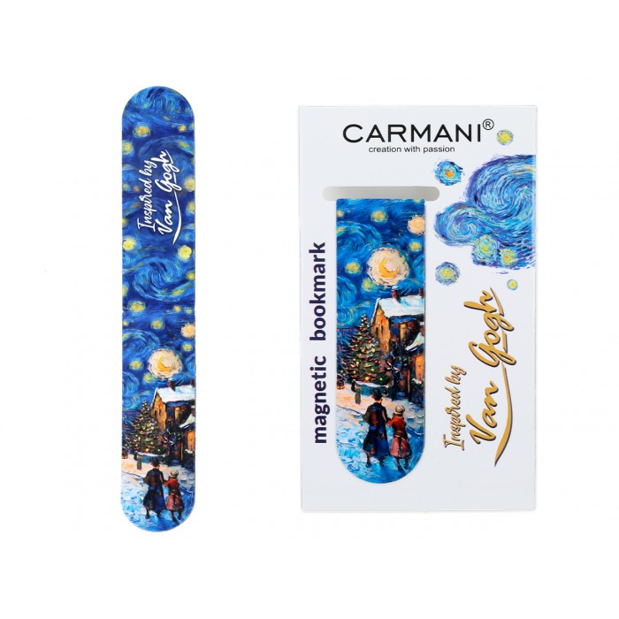 Zakładka magnetyczna - inspirowany malarstwem van Gogha, Świąteczna Noc pod gwiazdami (CARMANI) 013-4216