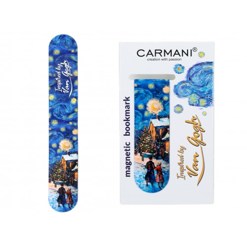 Zakładka magnetyczna - inspirowany malarstwem van Gogha, Świąteczna Noc pod gwiazdami (CARMANI) 013-4216