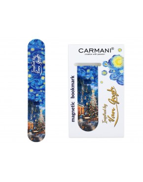 Zakładka magnetyczna - inspirowany malarstwem van Gogha, Świąteczna Noc pod gwiazdami (CARMANI) 013-4219