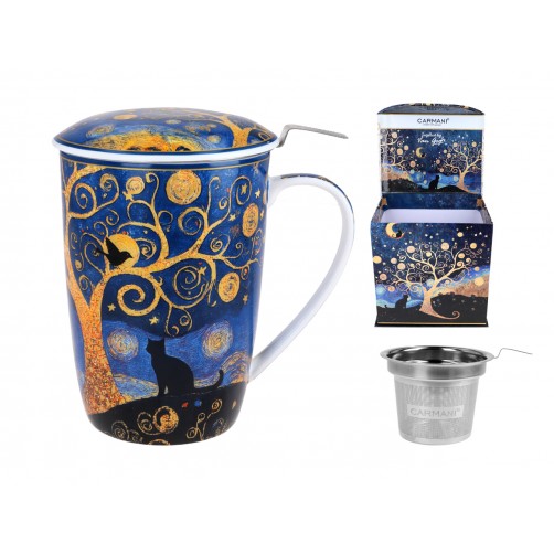 Kubek z sitkiem i przykrywką - inspirowany malarstwem V. van Gogh (CARMANI) 840-9740