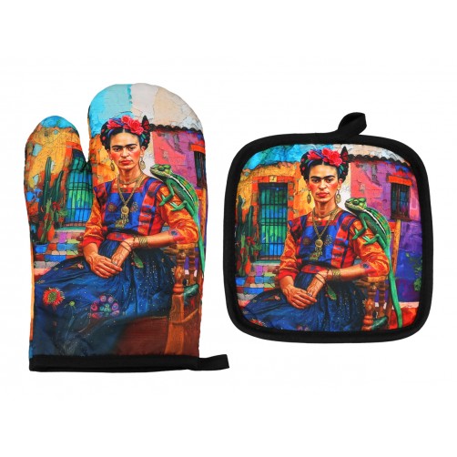 Kpl. Łapka i rękawica kuchenna - F. Kahlo, Autoportret (CARMANI) 023-5325