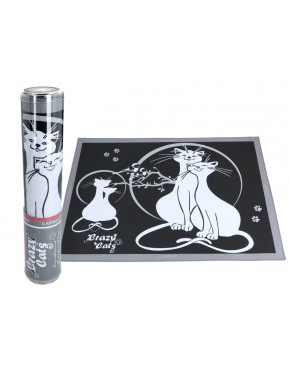 Podkładka na stół - Koci świat, Zakochane koty (czarne tło) (CARMANI) 023-0814