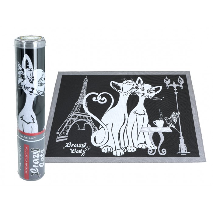 Podkładka na stół - Koci świat, Koty w Paryżu (czarne tło) (CARMANI) 023-0811