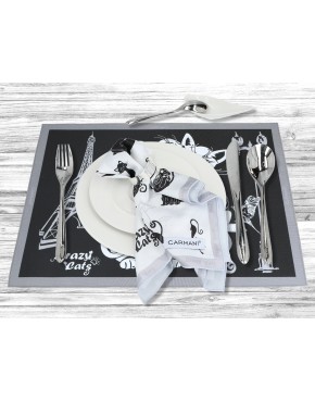 Podkładka na stół - Koci świat, Koty w Paryżu (czarne tło) (CARMANI) 023-0811