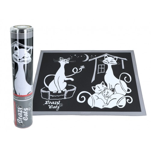 Podkładka na stół - Koci świat, Kocia rodzina (czarne tło)(CARMANI) 023-0812