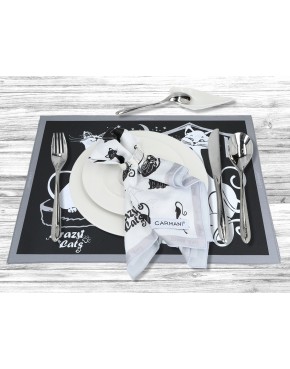 Podkładka na stół - Koci świat, Kocia rodzina (czarne tło)(CARMANI) 023-0812