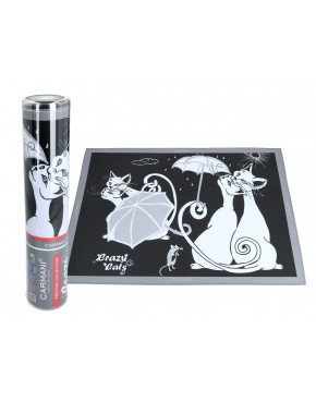 Podkładka na stół - Koci świat, Koty pod parasolem (czarne tło)(CARMANI) 023-0813