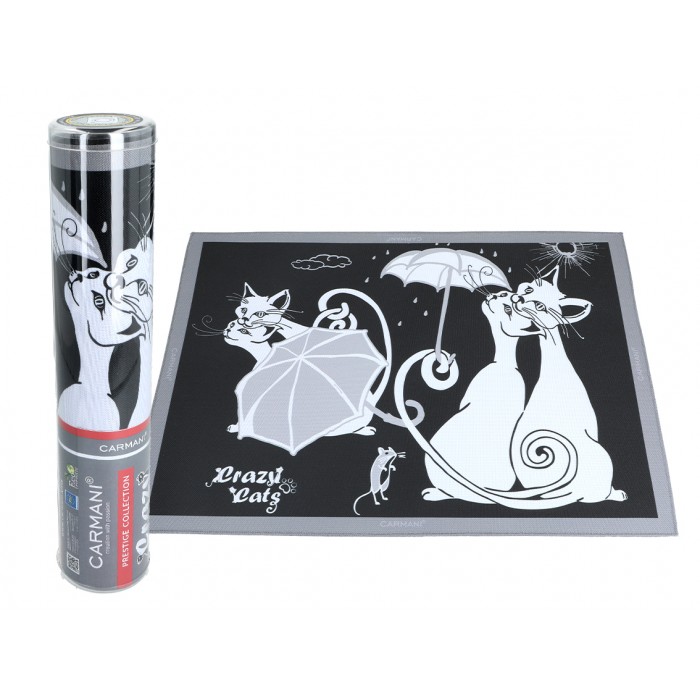 Podkładka na stół - Koci świat, Koty pod parasolem (czarne tło)(CARMANI) 023-0813