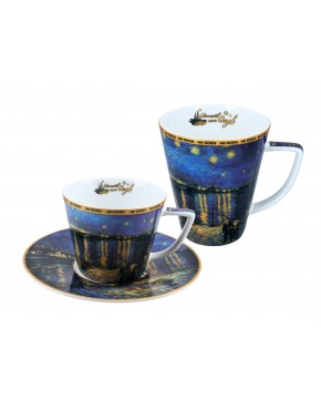 Kpl. filiżanka i kubek - V. van Gogh, Gwiaździsta Noc nad Rodanem (CARMANI) 830-3405