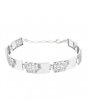 Srebrna bransoletka próby 925 z dekoracyjną siateczką