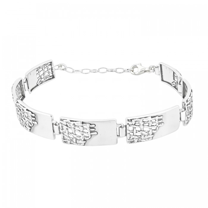 Srebrna bransoletka próby 925 z dekoracyjną siateczką