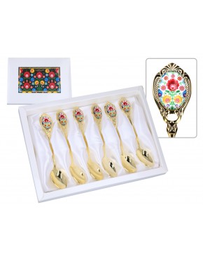 Kpl. 6 łyżeczek - Kujawskie, białe (CARMANI) 103-8060