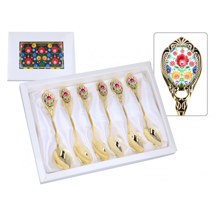 Kpl. 6 łyżeczek - Kujawskie, białe (CARMANI) 103-8060