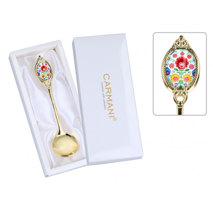 Łyżeczka do cukru - Kujawskie, białe (CARMANI) 103-8109