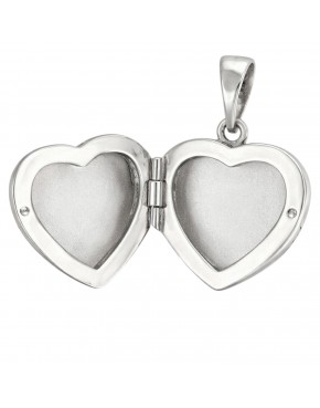 Sekretnik srebrny serce – klasyczny otwierany medalion